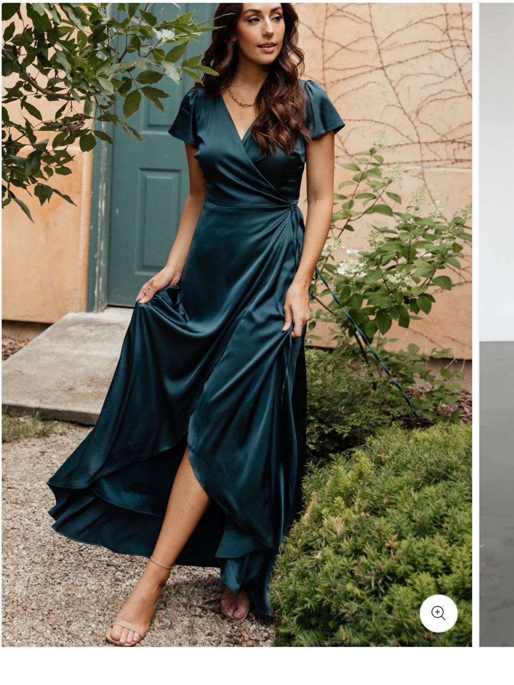 Baltic Born Teal Satin Wrap High-Low Dress